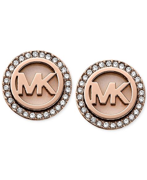 michael kors rose gold mk earrings|designer rose gold stud earrings.